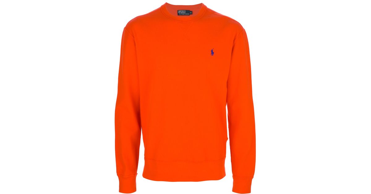 Polo Ralph Lauren Crew Neck Sweatshirt in Orange for Men | Lyst