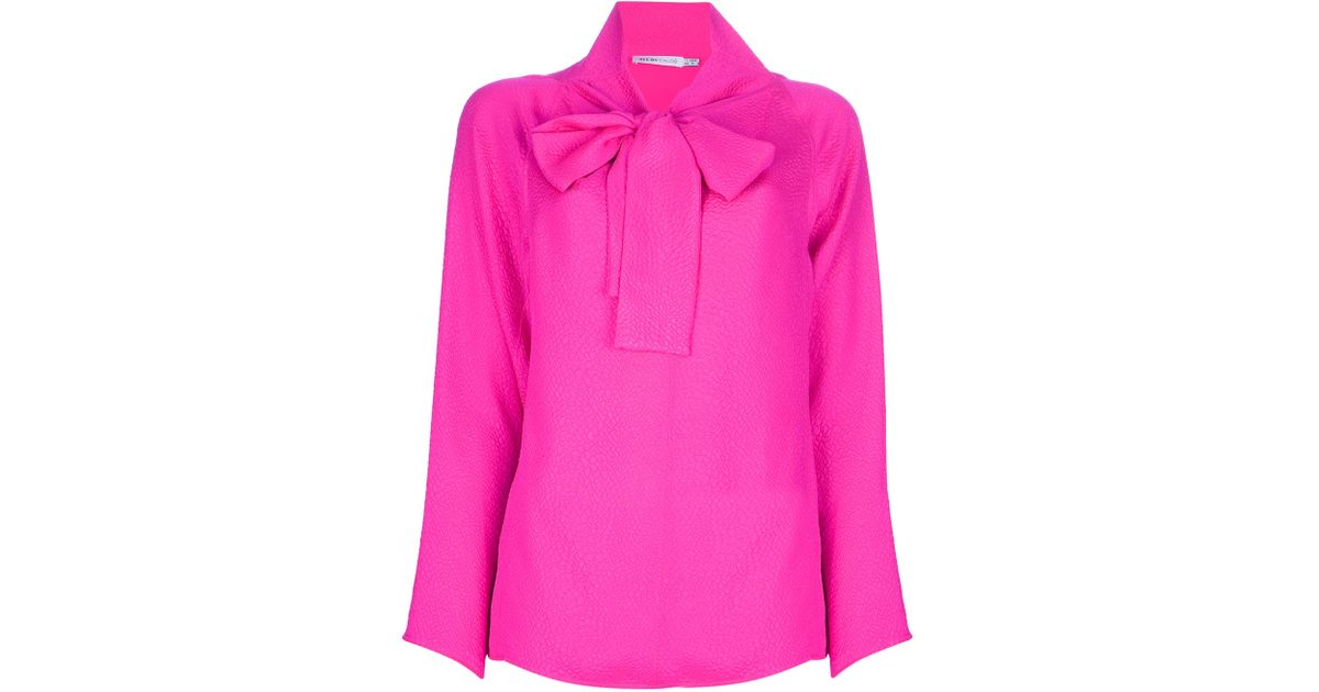 See By Chloé Bow Blouse in Pink & Purple (Pink) - Lyst