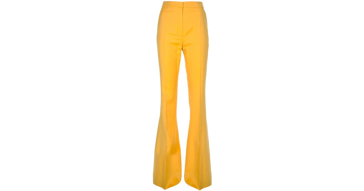 Stella McCartney Flared Trouser in Yellow | Lyst
