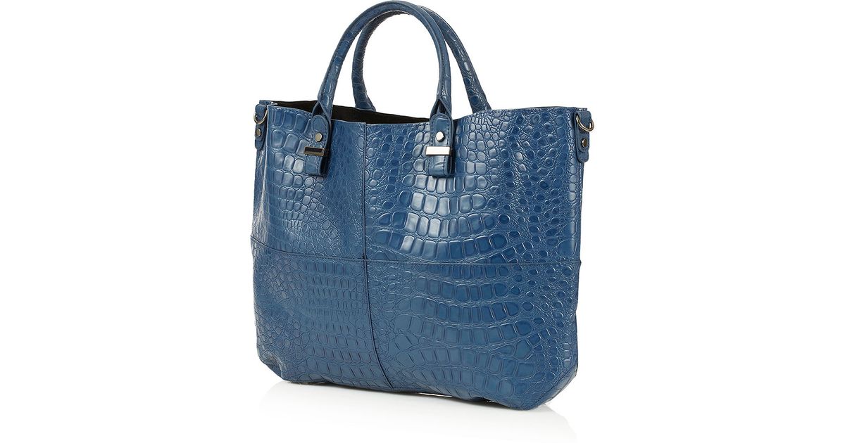 blue crocodile bag
