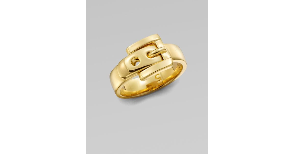 Michael Kors Belt Buckle Ring in Gold 
