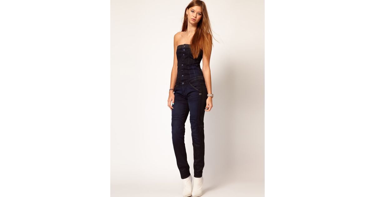 G-Star RAW Gstar Denim Jumpsuit in Blue | Lyst