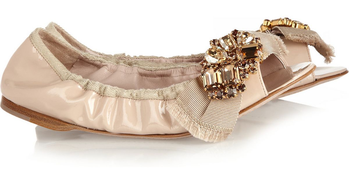 miu miu leather ballet flats