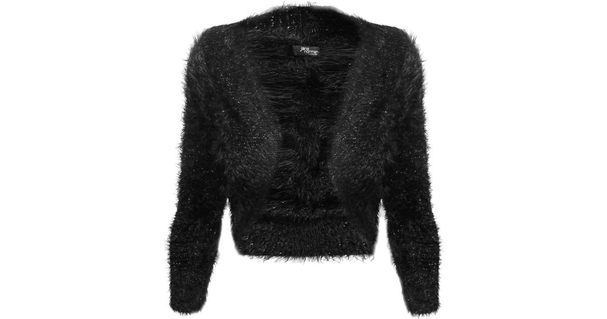 Jane norman Fluffy Shrug in Black Lyst