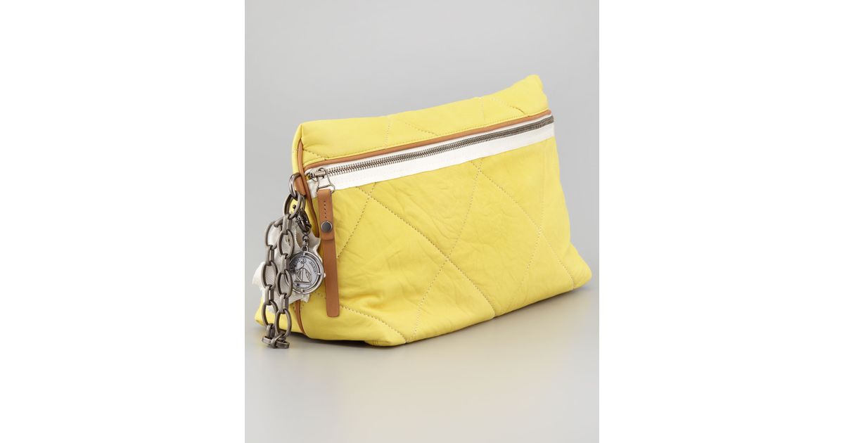 Lyst Lanvin Quilted Clutch Bag in Yellow