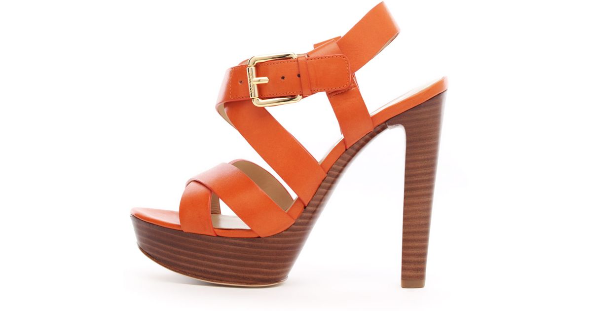 michael kors orange sandals