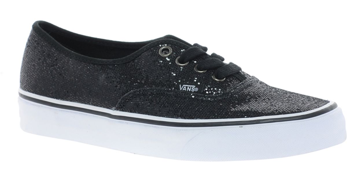 black glitter vans