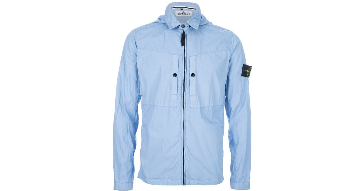 stone island canvas hooded overshirt