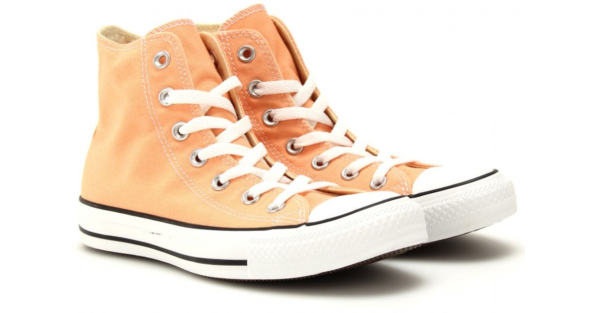 orange converse high tops