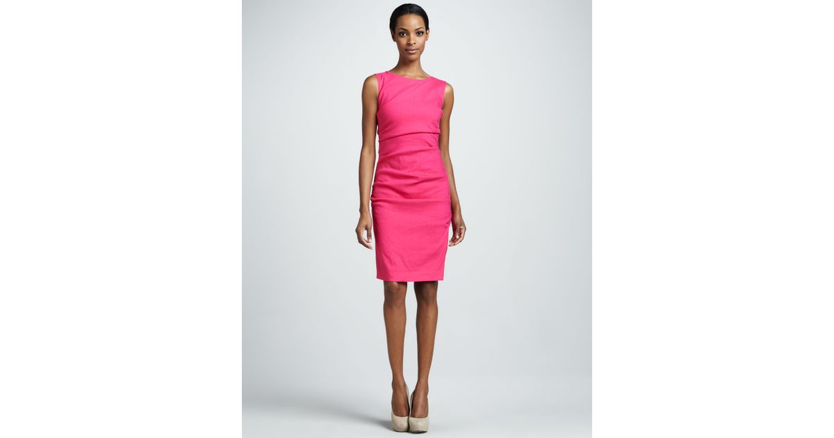 nicole miller ruched sheath dress