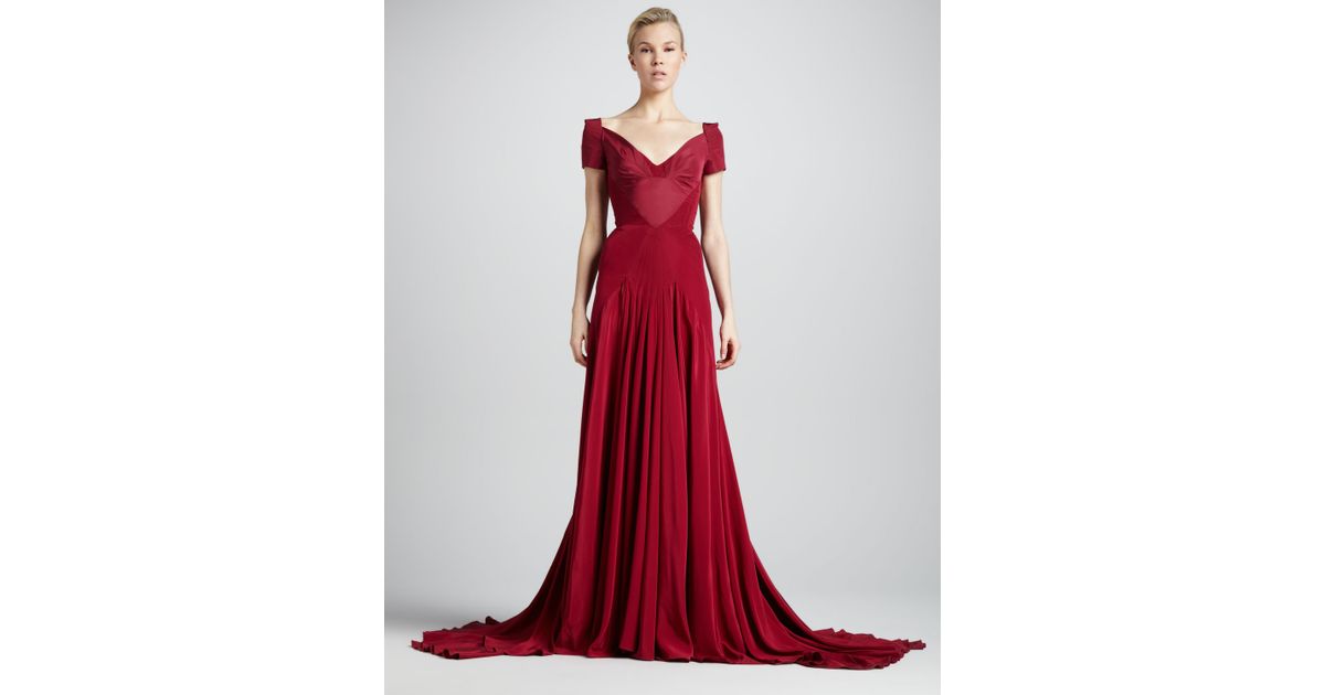 zac posen red gown