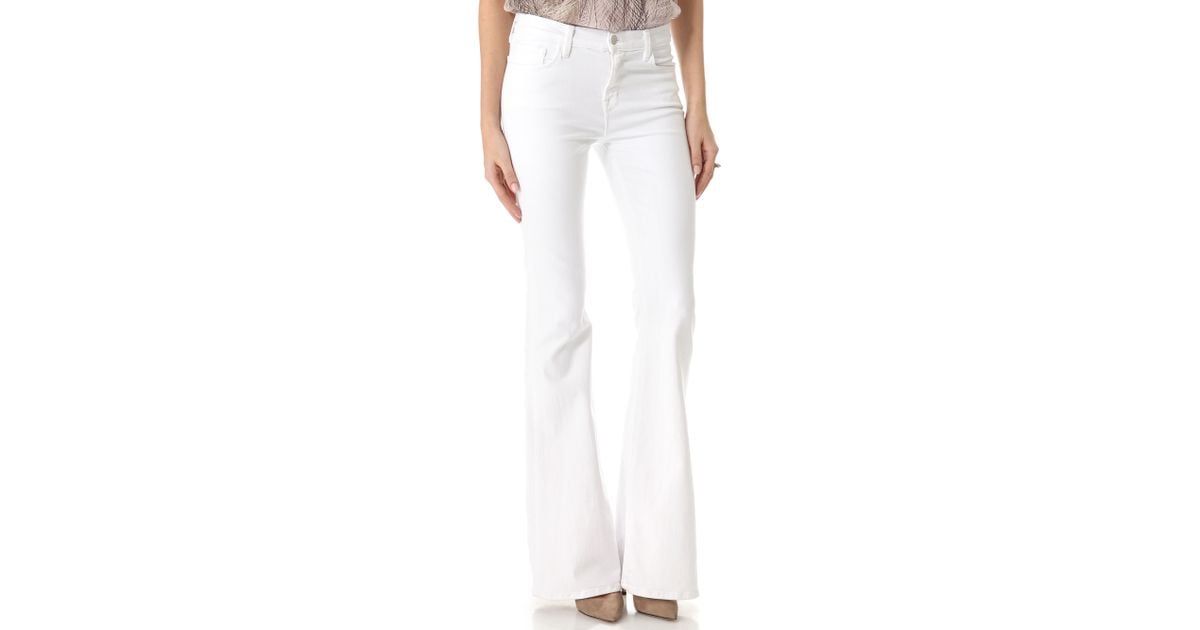 J Brand Valentina High Rise Flare Jeans in White Lyst