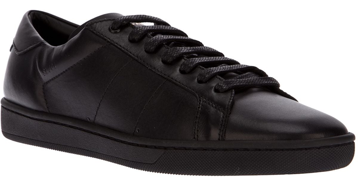Saint Laurent Leather Lowtop Sneaker in Black for Men - Lyst