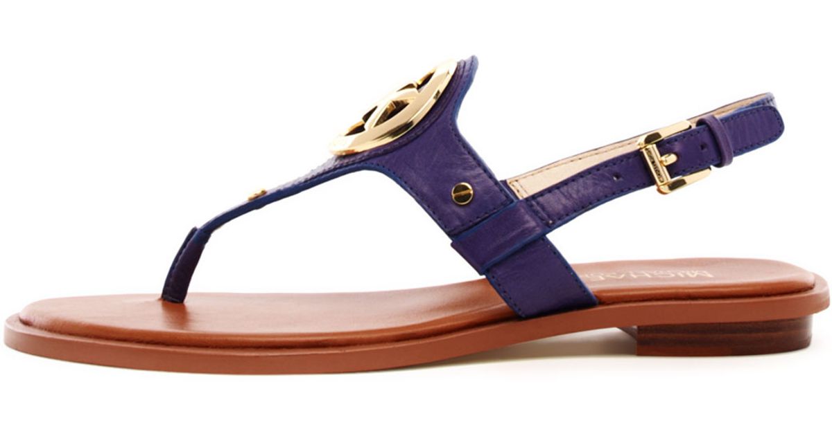 Michael Kors Aubrey Logo Thong Sandal in Blue | Lyst