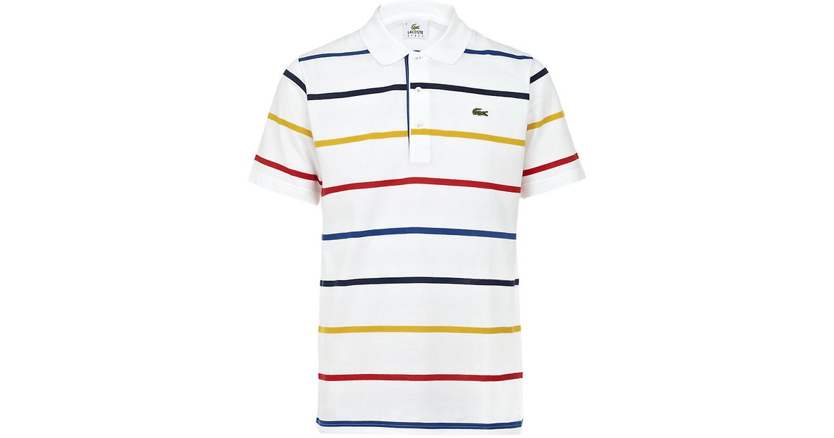 Lacoste Sport Multi Stripe Polo Shirt for Men Lyst Canada