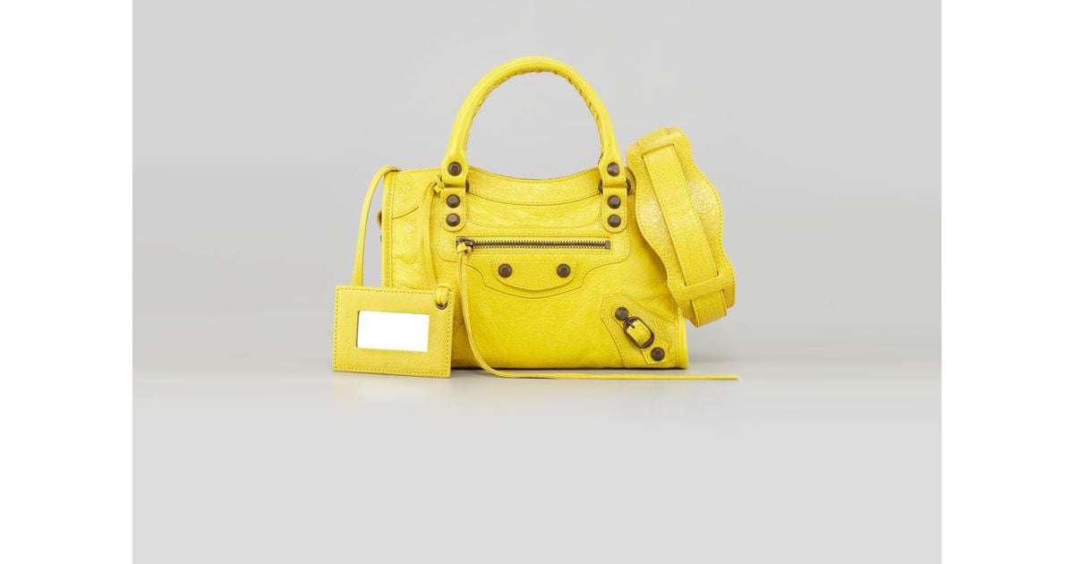 yellow balenciaga bag