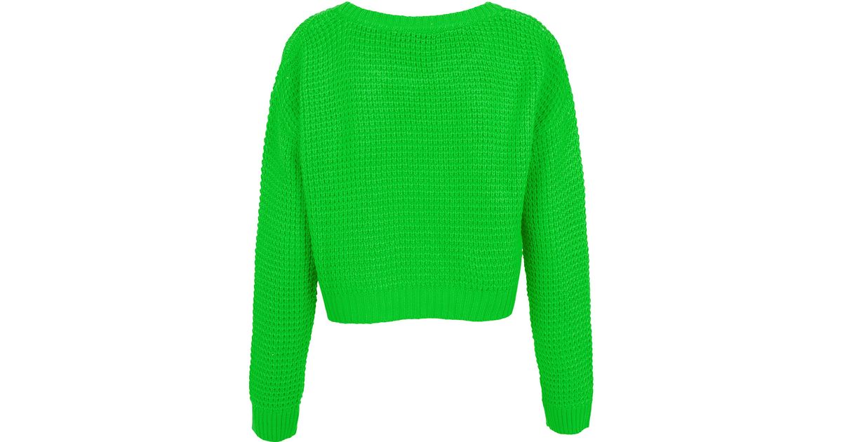 bright green sweater