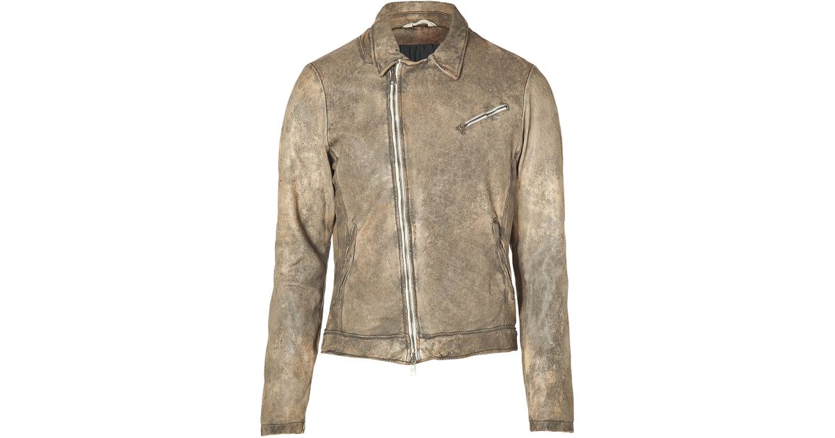 Lyst Giorgio Brato Earth Tie Dye Leather Jacket In Brown For Men