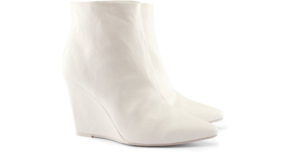 h&m white ankle boots