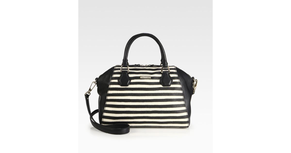 Kate spade new york Catherine Pippa Striped Mixed Media Satchel in ...