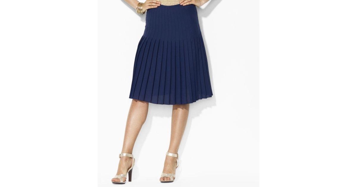 mid length pleated skirts navy