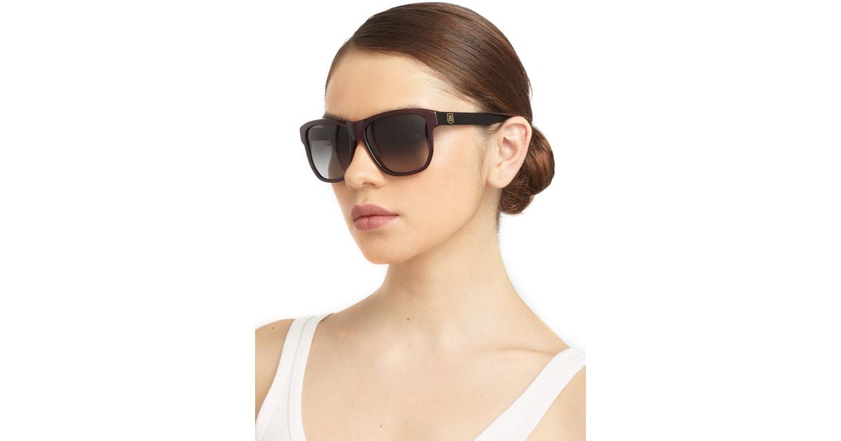 Balmain Square Glitter Acetate Sunglasses in Red Lyst