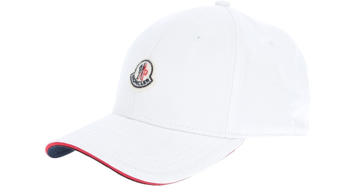 Moncler Logo Baseball Cap in White for 