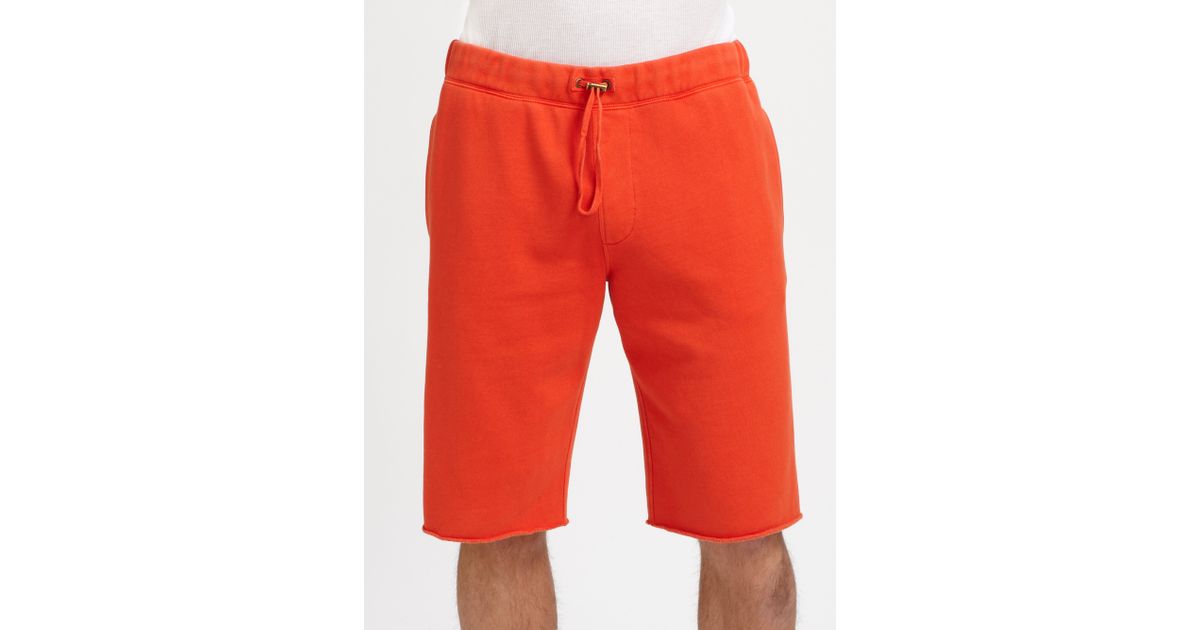 Vince Fleece Jog Shorts in Orange for Men Lyst