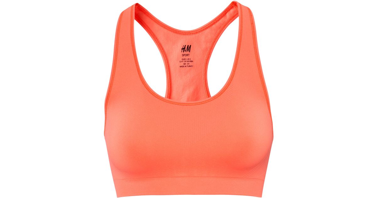 neon orange sports bra
