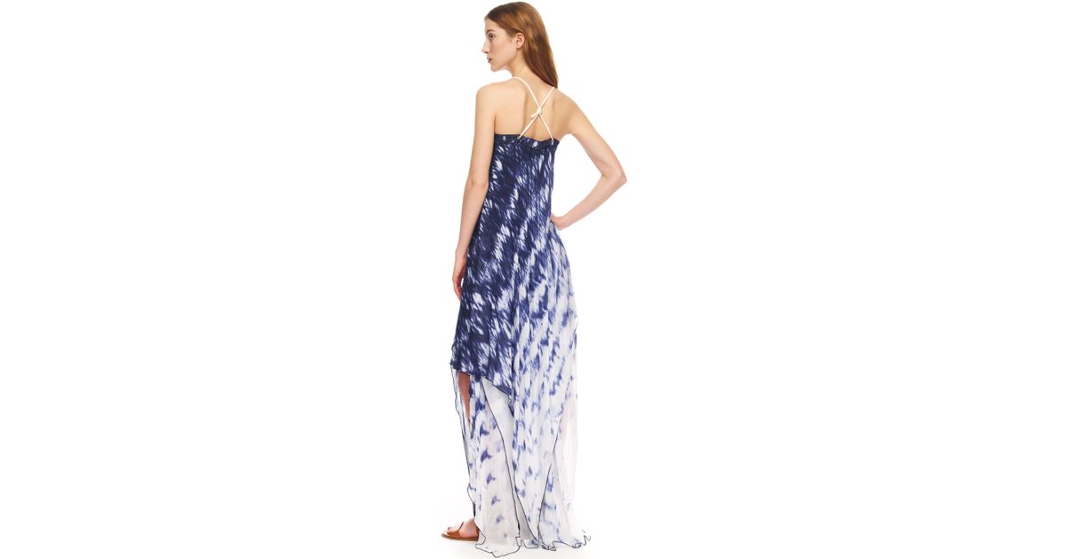 Michael Kors Printed Layered Maxi Dress in Midnight (White) - Lyst