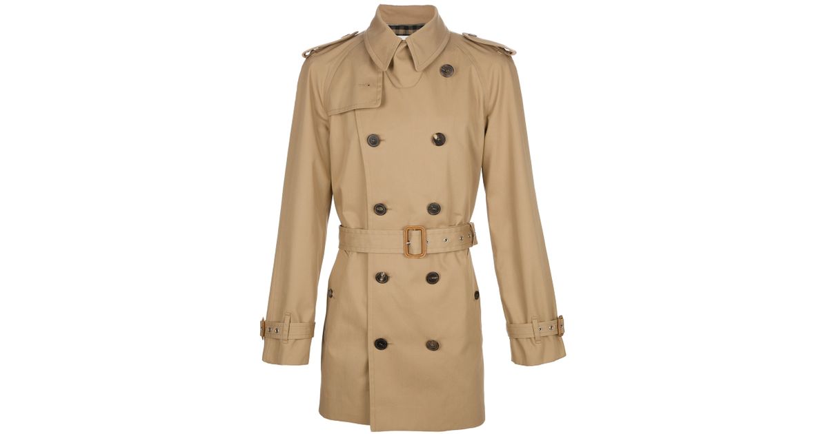 Saint Laurent Short Trench Coat in Brown for Men Lyst Saint Laurent Short Trench Coat in Brown for Men Lyst