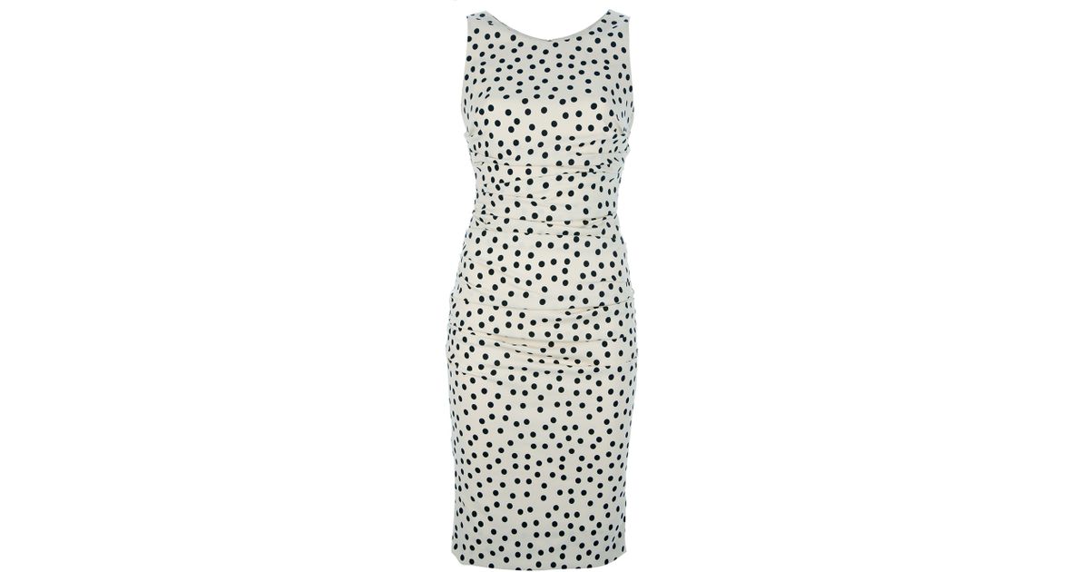 fitted polka dot dress