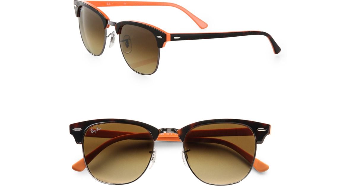 leveren Kostbaar spek Ray-Ban Plastic Clubmaster Sunglasses in Orange for Men | Lyst