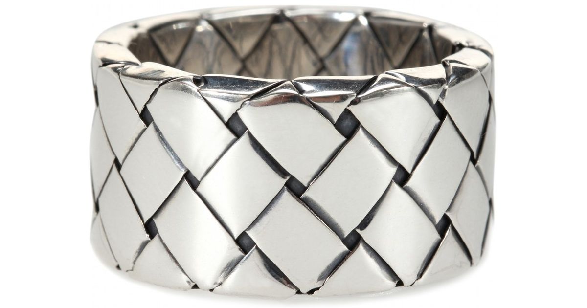 Bottega Veneta Intrecciato Sterling Silver Ring in Metallic | Lyst