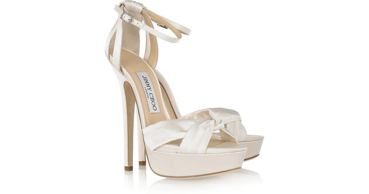 jimmy choo white satin