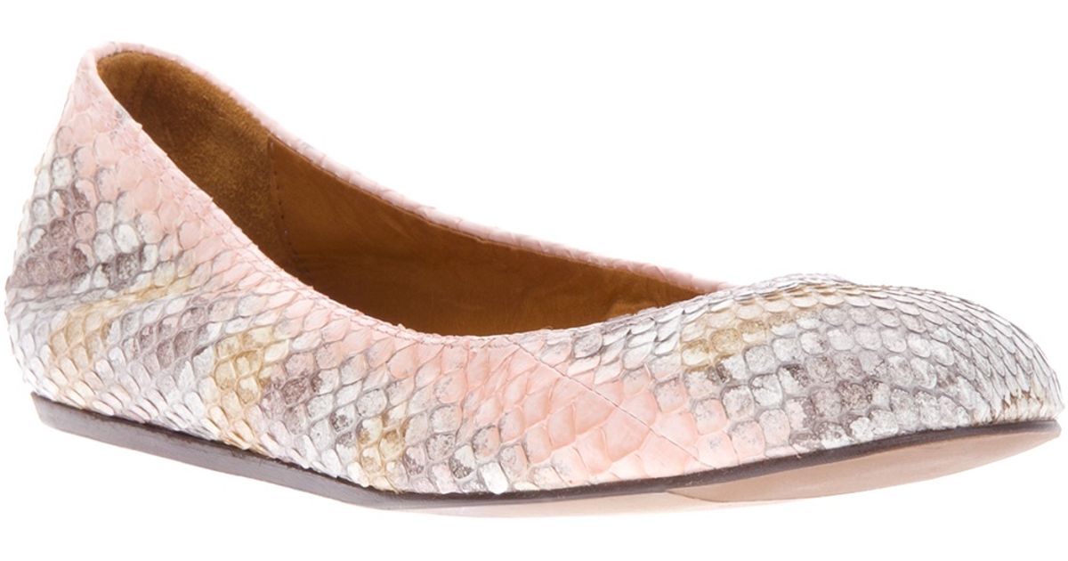 snakeskin ballerinas
