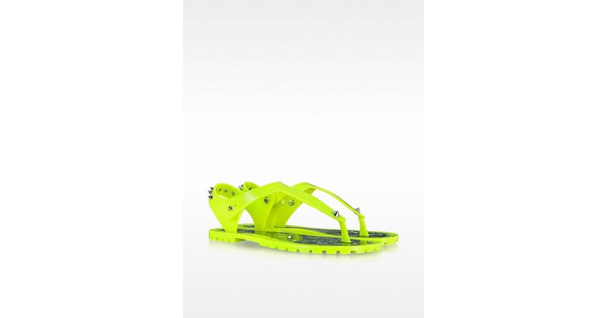 Lyst - Marc By Marc Jacobs Neon Yellow Rubber Jelly Thong Sandals in Green