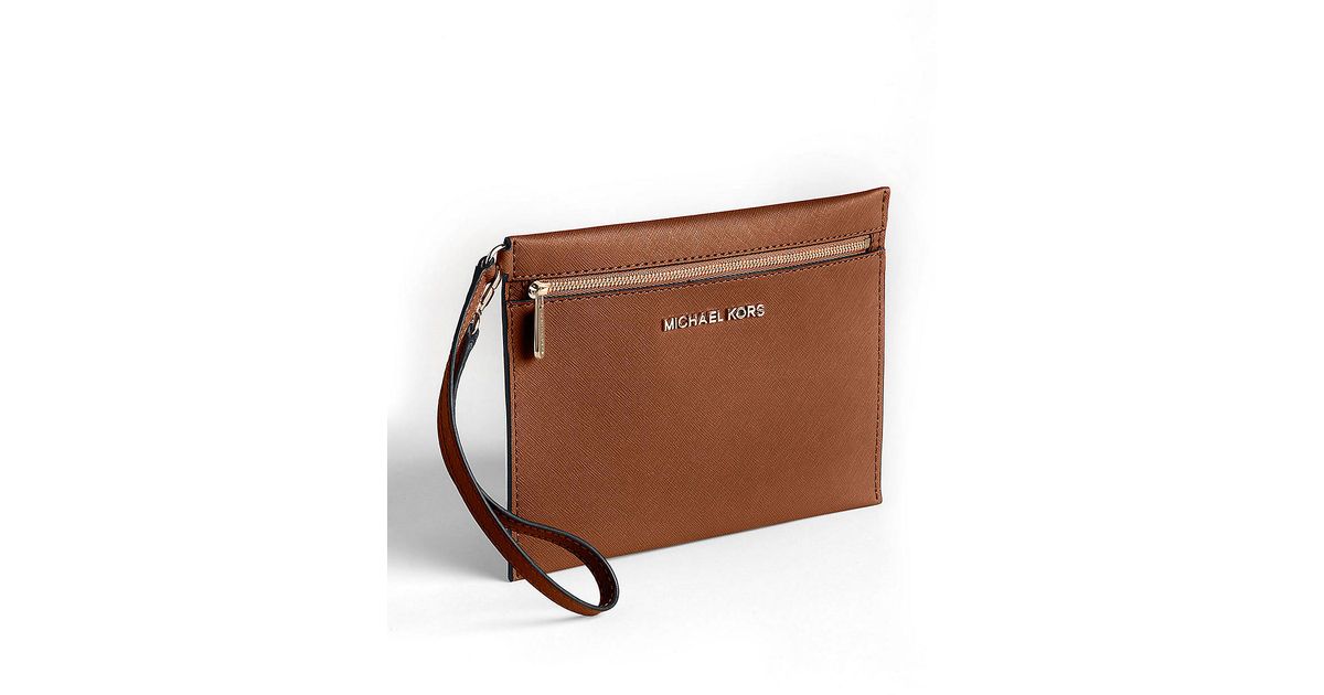 Lyst Michael Kors Jet Set Travel Pouch Bag In Brown