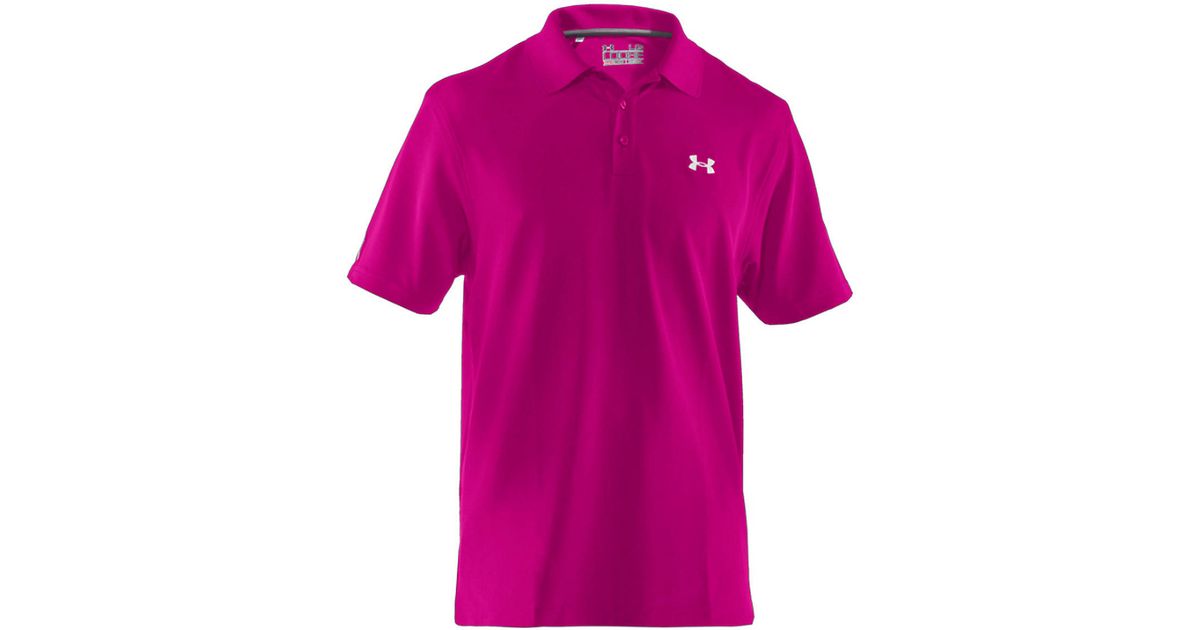 pink under armour polo shirt