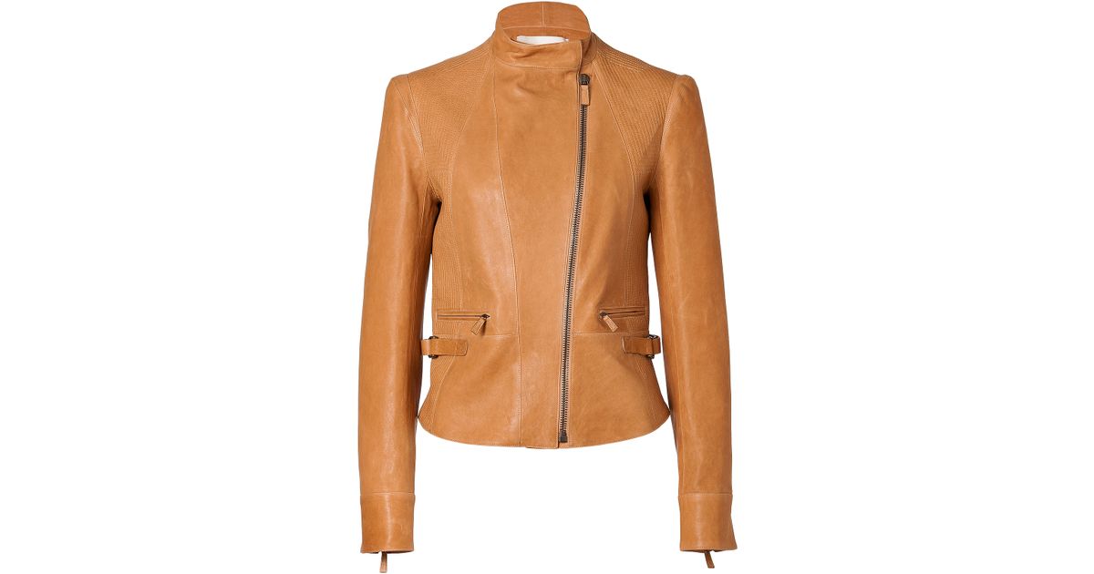 Vanessa Bruno Caramel Leather Jacket In Brown Lyst