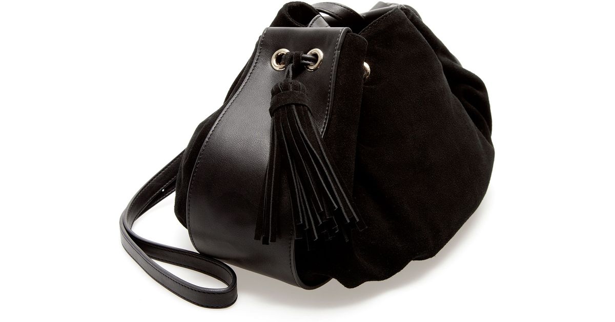 Black Suede Messenger Bag | Bags More