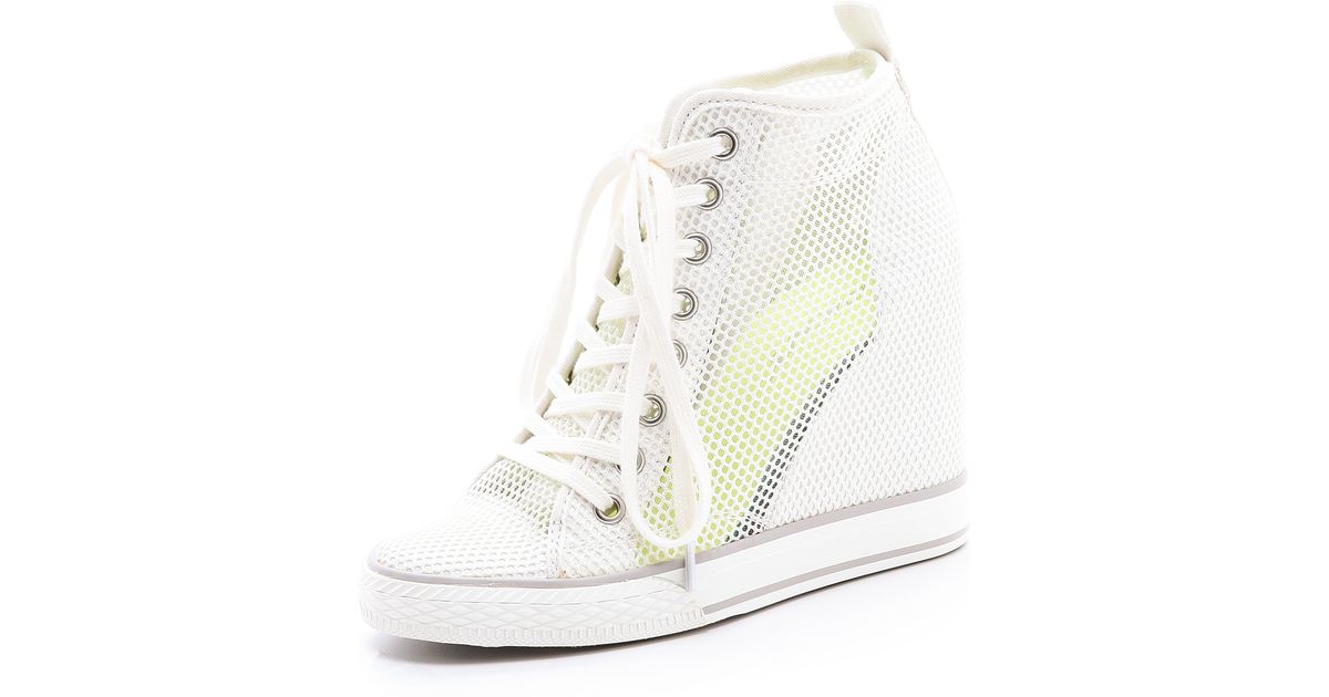 dkny wedge sneakers white
