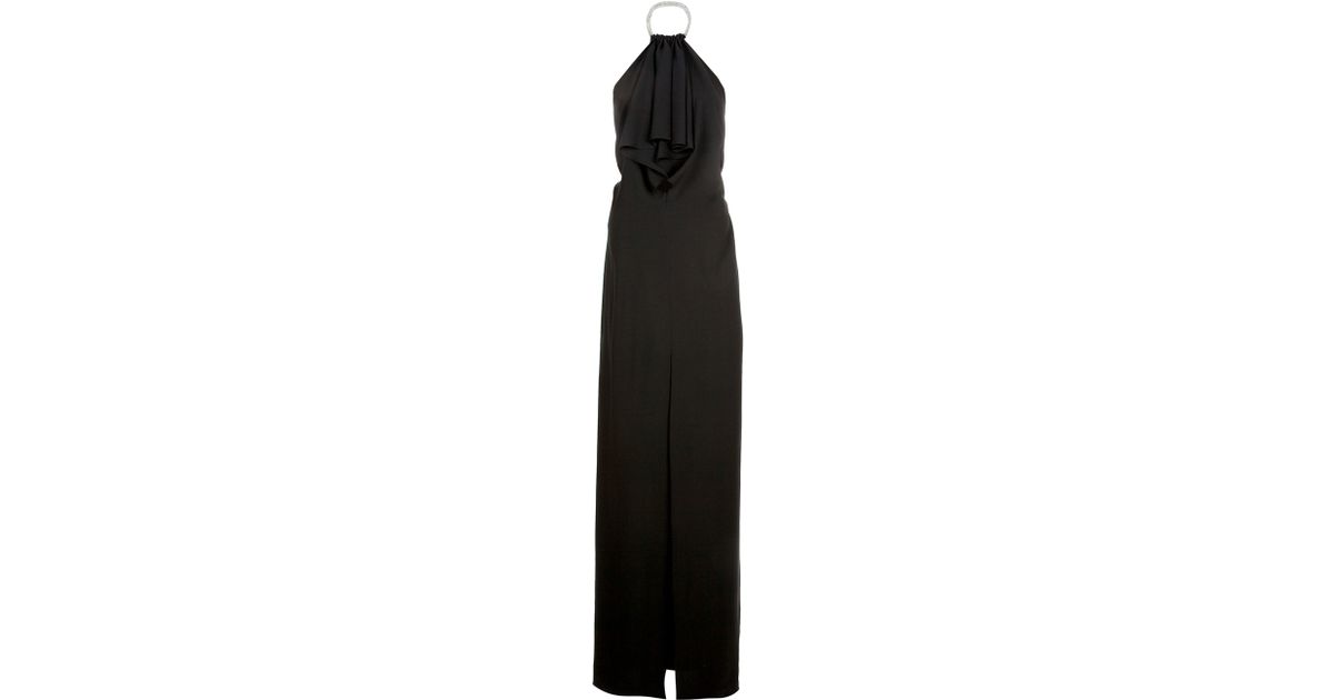 Saint Laurent Sleeveless Long Dress in Black | Lyst