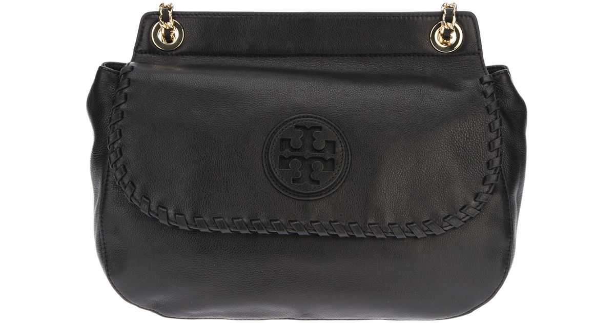 Tory Burch Marion Marion Saddle Bag in Black | Lyst
