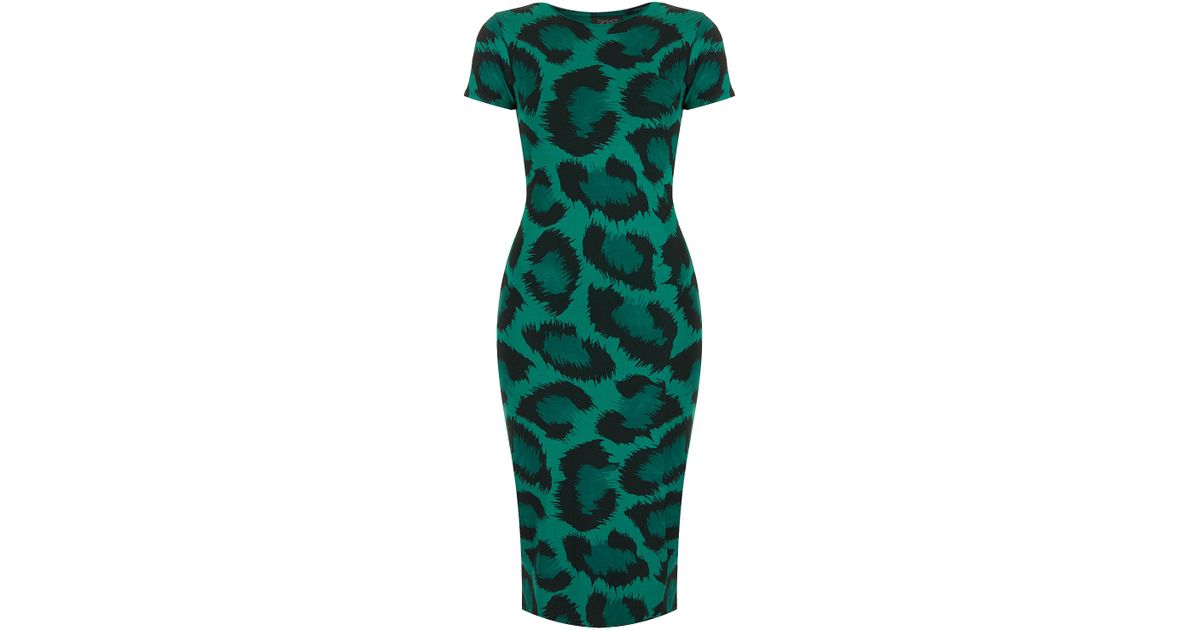 topshop leopard midi dress