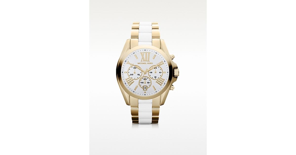 Gold And White Michael Kors Watch Sale 