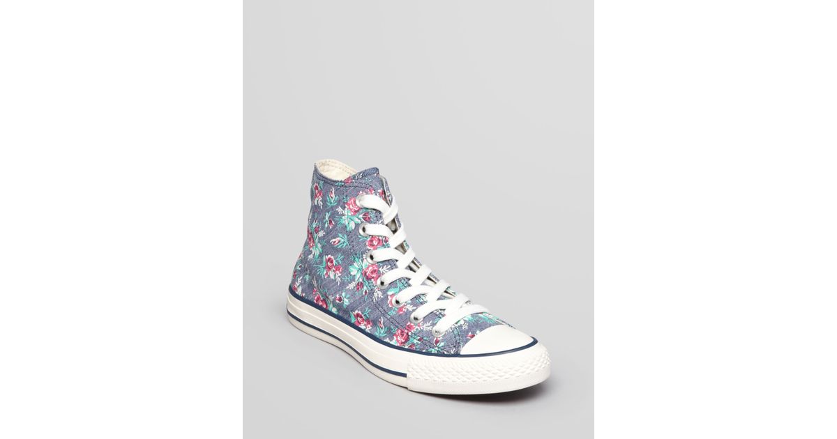 denim floral converse