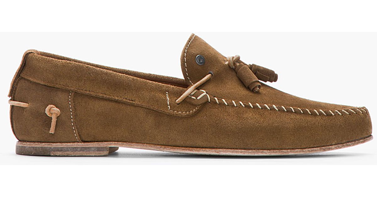 DIESEL Brown Suede Grahl Moccasins for 