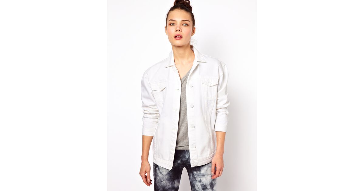 white jean jacket oversized