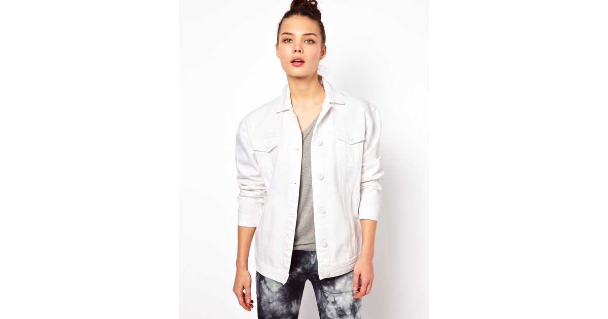 white jean jacket oversized